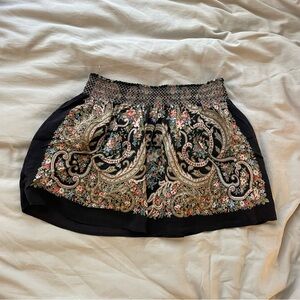 Kimchi Blue Y2K Black Floral Mini Skirt